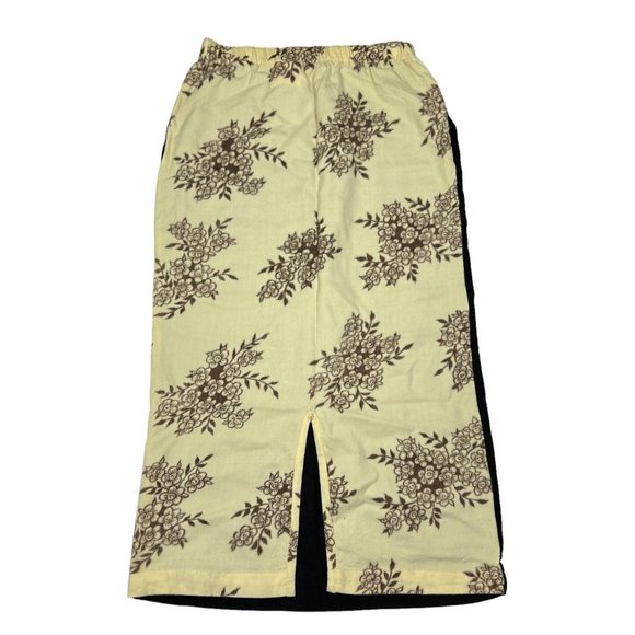 Tricot Comme des Garçons double sided black and ivory floral wool maxi skirt - Picture 1 of 4